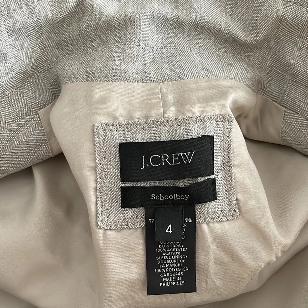J. Crew Schoolboy Gray Metallic Blazer Size 4